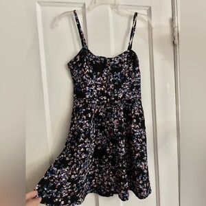 EXPRESS Cami Sundress Floral Sz XS Adjustable Straps Buttons Mini Dress